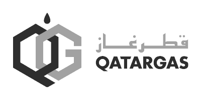 Qatar Gas logo blanco y negro